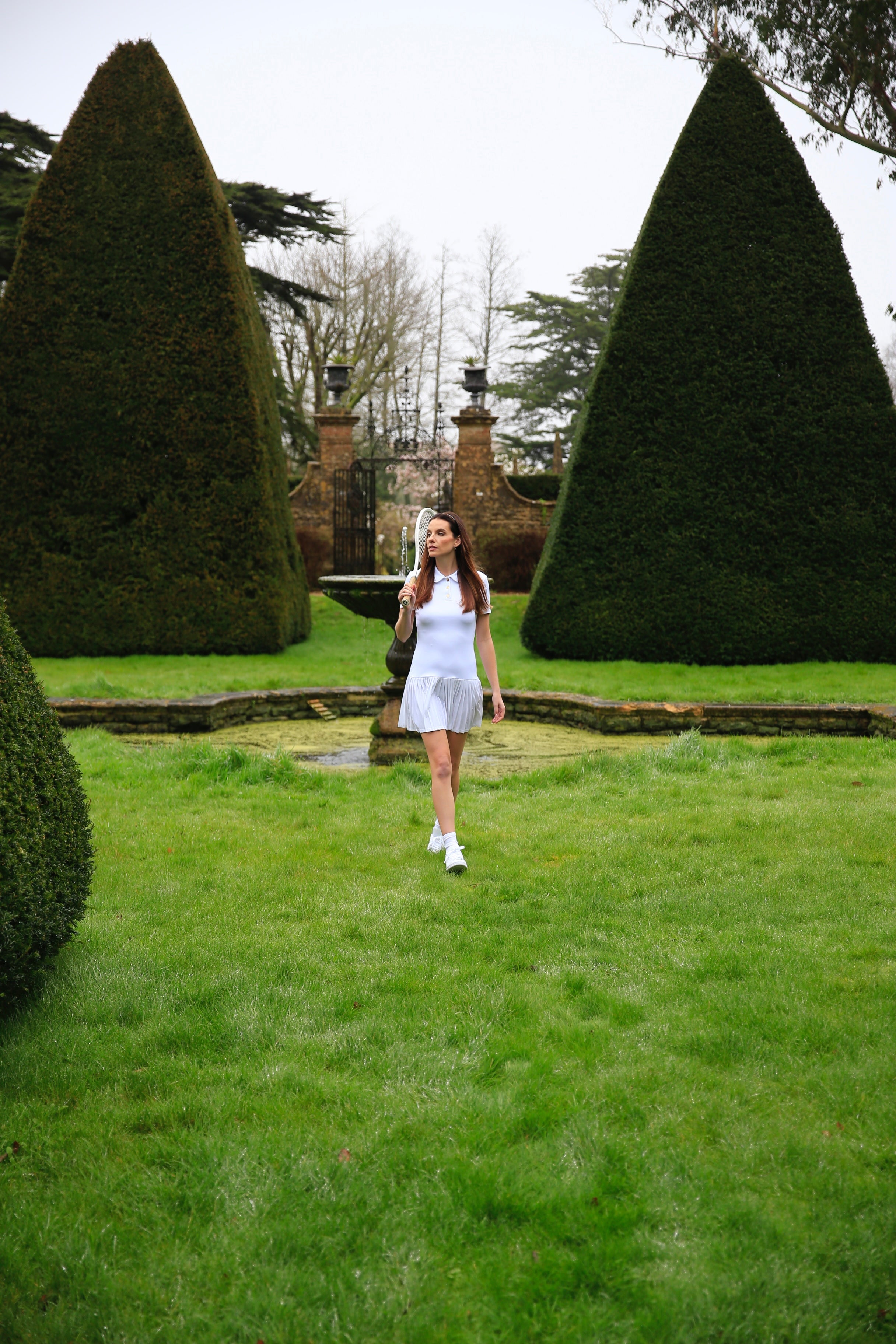 EXEAT Luxury English Tennis Brand - Versailles Polo Collar Dress With Pleated Skirt & Sleeves Exeat EXEAT Luxury English Tennis Brand - Versailles Polo Collar Dress With Pleated Skirt & Sleeves Exeat