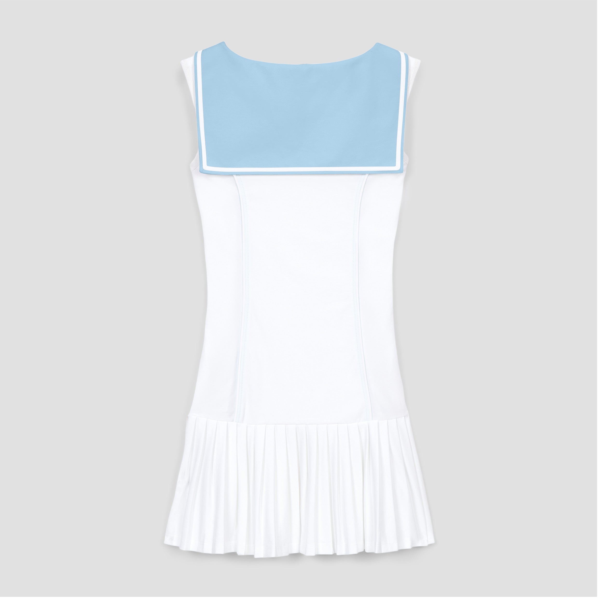 EXEAT Luxury English Tennis Brand - Antibes Blue And White Pleated Sleeveless Luxury Tennis Dress XL EXEAT Luxury English Tennis Brand - Antibes Blue And White Pleated Sleeveless Luxury Tennis Dress XL